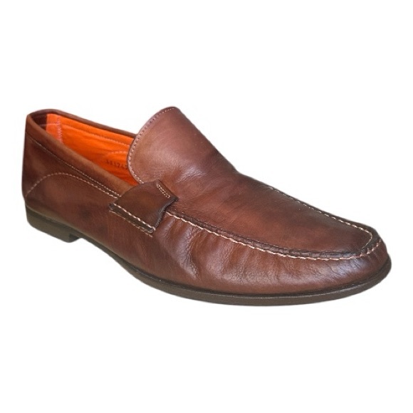 Santoni Other - Santoni Faith Brown Leather Moc Toe Slip-On Loafer Shoes Men's Size 11.5 EE Wide